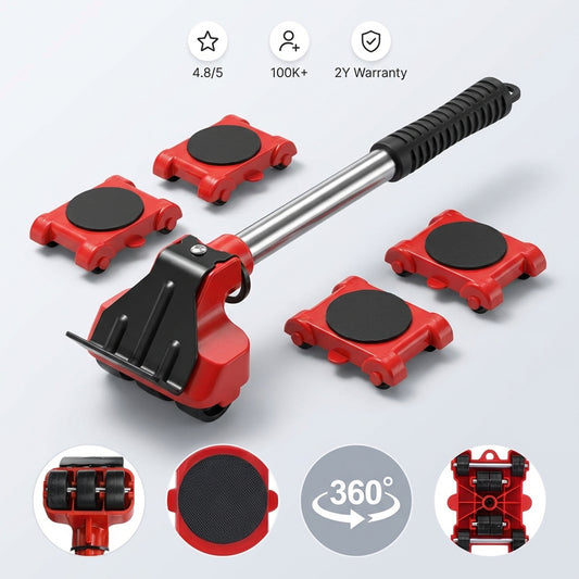 Kit de levage et de déplacement de meubles 4 pièces - soulève jusqu'à 150 kg sans effort